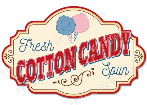 Vintage Cotton Candy Sign Diy Instant Download Carnival Etsy