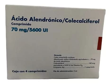 Ácido Alendrónico colecalciferol 70mg 4 Tabletas