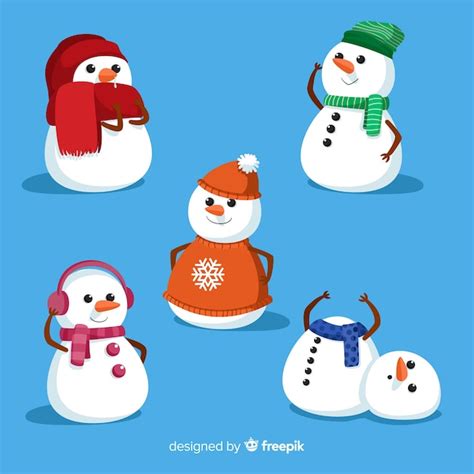 Colecci N Mu Ecos De Nieve Monos Vector Gratis