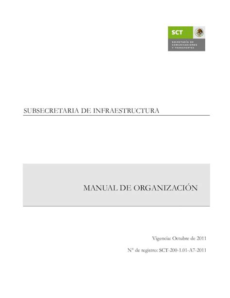 Pdf Manual De Organizaci N Gob Mx Manual De Organizaci N De La