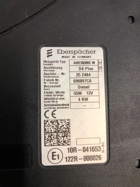 Eberspächer D4 Plus Standheizung Airtronic 12V 252484 25248405000 in ...