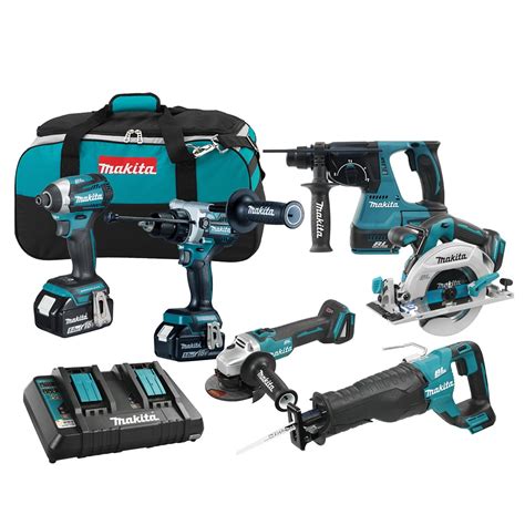 Makita 18v Lxt Lithium Ion Brushless Cordless 6 Tool Combo Kit W 2