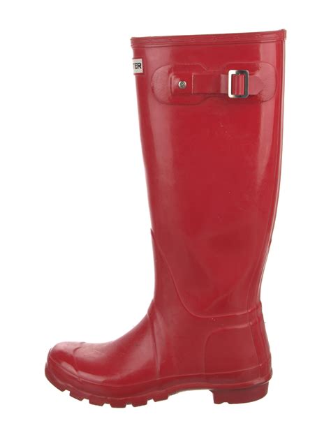 Hunter Rubber Rain Boots Red Boots Shoes Wh835848 The Realreal