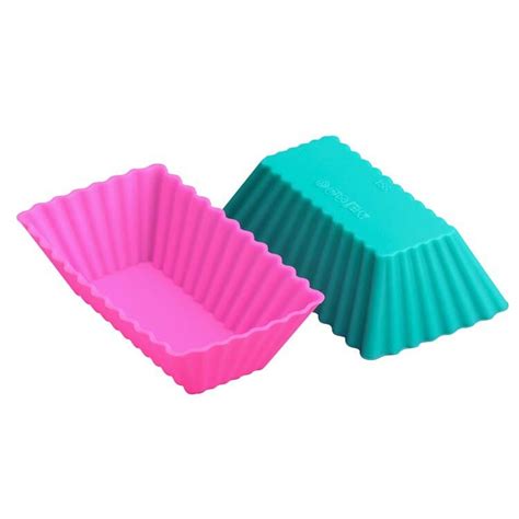 12pcs 8cm Mini Rectangle Shape Silicone Muffin Cupcake Mould Bakeware