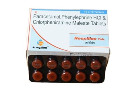 Paracetamol Phenylephrine Hcl And Chlorpheniramine Maleate Tablets At