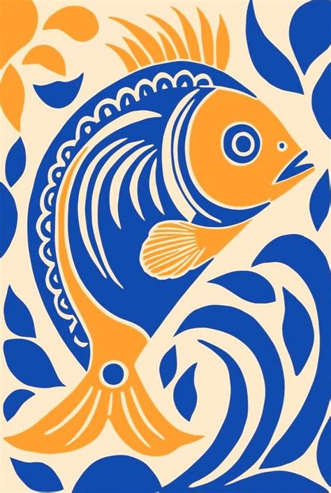 Pin By Michele Sartin On Fishy Fish In 2024 Art Deco Illustration