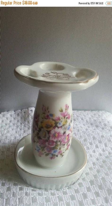 Vintage Porcelain Floral Toothbrush Holder Cottage Chic Etsy Vintage Porcelain Floral Vintage