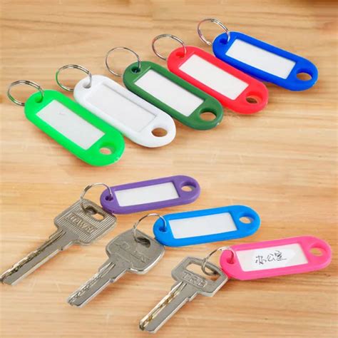 Sale 1PC 10PCS Colorful Plastic Key Fobs Language ID Tags Labels Key