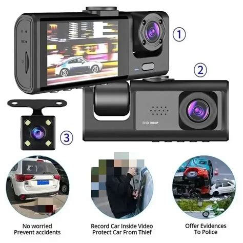 Channel Car Dvr Hd P Lens Inside Vehicle Dash Camthree Way