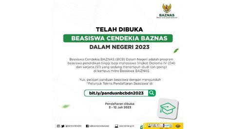 Jadwal Dan Syarat Pendaftaran Beasiswa Cendikia BAZNAS Tahun 2023 Dalam