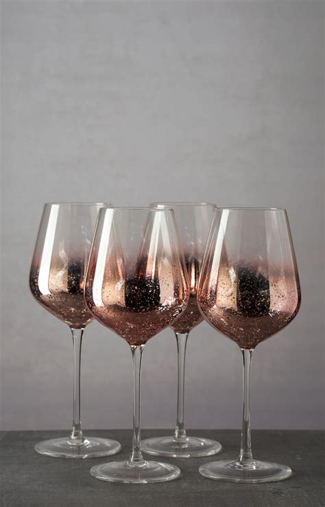 Set Of 4 Sparkle Pink Wine Glasses In 2020 Pink Wine Glasses Elegant Wine Glasses Wine Glass