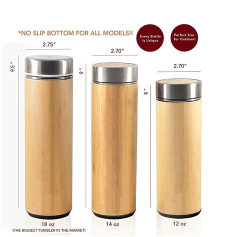 Ml Wood Bamboo Tumbler Gift Set Tea Coffee Thermal Flask Stainless