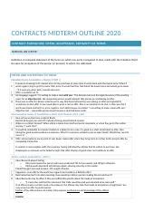 Contracts Midterm Outline 2020 Docx CONTRACTS MIDTERM OUTLINE 2020