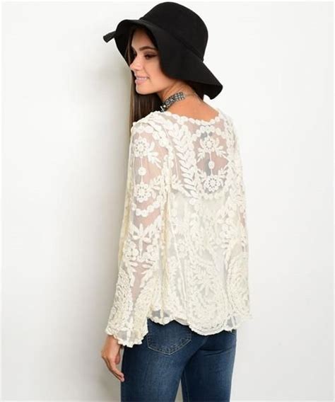 This Boho Chic Lace Cardigan Features An Open Front And Gorgeous Lace Embroidery Detailing We