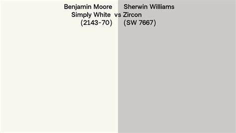 Benjamin Moore Simply White 2143 70 Vs Sherwin Williams Zircon SW