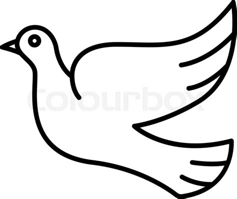 Flying Dove Icon Outline Flying Dove Stock Vector Colourbox