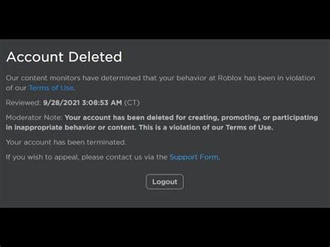 My Roblox Account Got Terminated By A Free Model YouTube