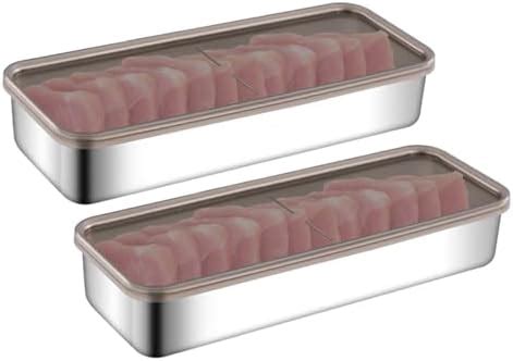 Bacon Box For Refrigerator Stainless Steel Airtight Deli Meat