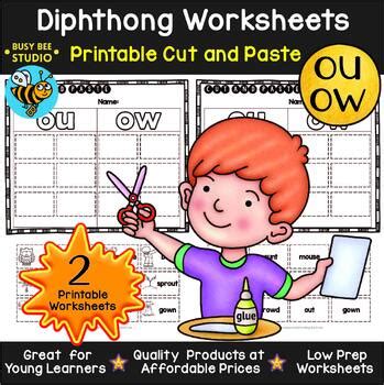 Diphthongs OU And OW Sorts Cut And Paste Worksheets By Busy Bee