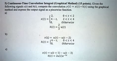 Solved 5 Continuous Time Convolution Integral Graphical Method 15