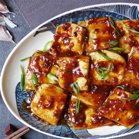 Pan fried tofu with garlic sauce-recipe card | Red House Spice