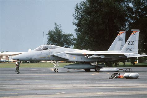 An F 15A Eagle Aircraft Of The 18th Tactical Fighter Wing Is Parked On