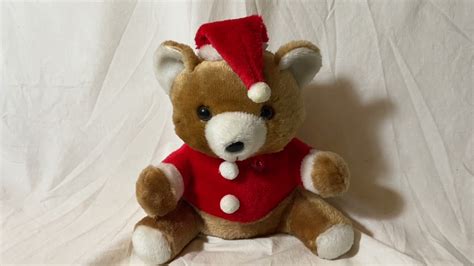 Vintage Musical Christmas Plush Teddy Bear Light Up Heart Youtube