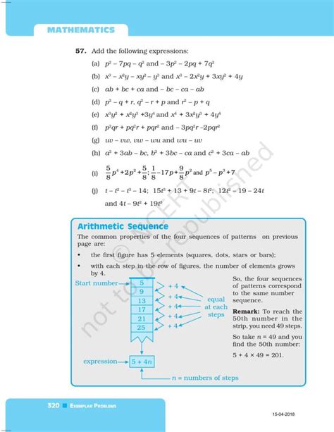 Ncert Exemplar Book For Class 7 Maths Chapter 10 Algebraic Expression