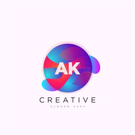 Initial Letter Ak Logo Template Colorful Circle Sphere Design For