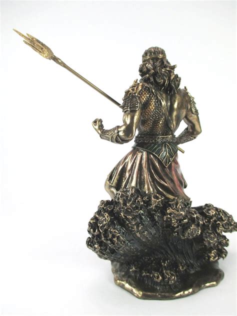 Poseidon Gott Des Meeres Bronzierte Figur 20 Cm Veronese Kollektion