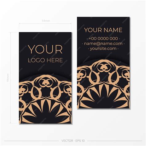 Premium Vector Black Business Card With Luxurious Ornaments Print
