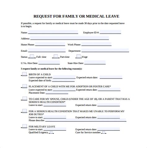 Free 13 Sample Medical Leave Forms In Pdf Ms Word