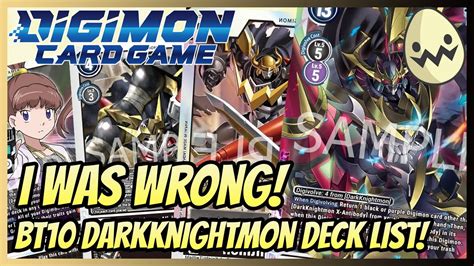 Digimon Card Game I Was Wrong Bt Darkknightmon Deck List Youtube