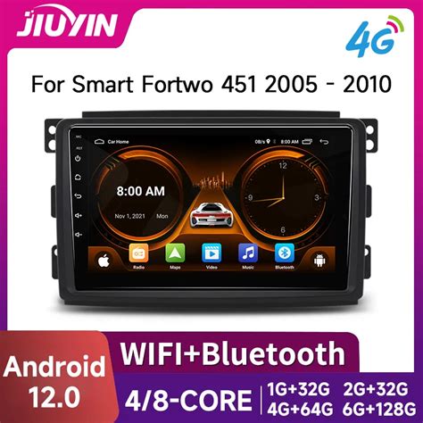 JIUYIN Car Radio For Smart Fortwo 451 2005 2015 Wireless CarPlay