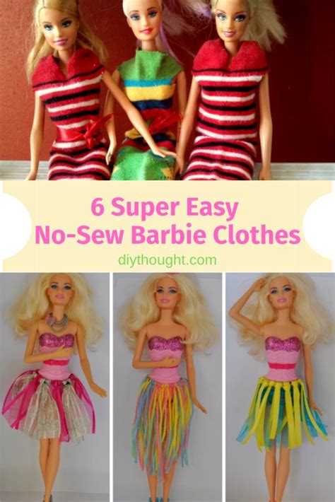 6 Super Easy No Sew Barbie Clothes Sewing Barbie Clothes American