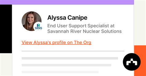 Alyssa Canipe End User Support Specialist At Savannah River Nuclear