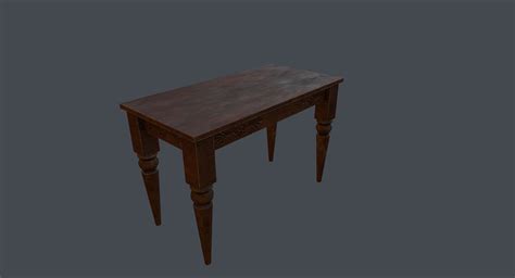 Table Old 3d Model 4 Obj 3ds Fbx Free3d