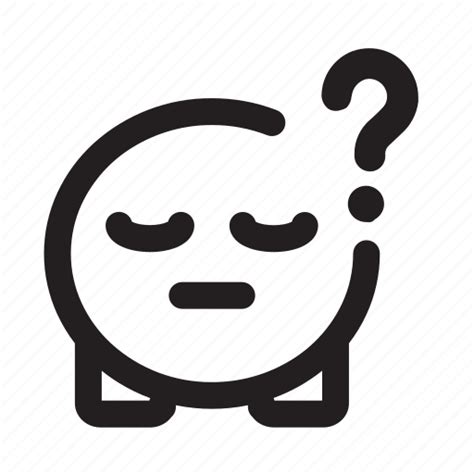 Cute Emoji Question Thinking Icon Download On Iconfinder