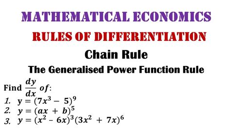 Rules Of Differentiation The Generalised Power Function Rule Chain