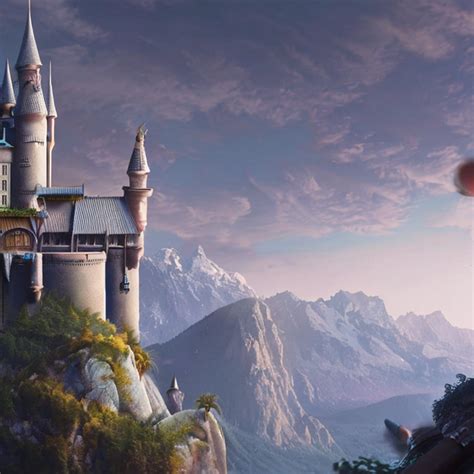 Images Of Draw Incredible Magical Castle In Mountains Matte Painting