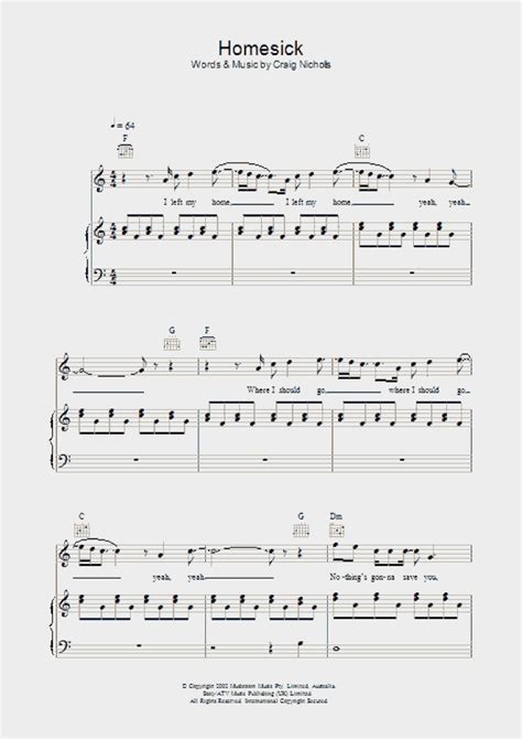 Homesick Piano Sheet Music | OnlinePianist