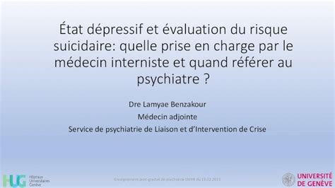 PDF État dépressif et évaluation du risque suicidaire prise