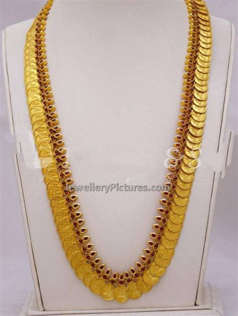 Karat Gold Lakshmi Kasu Long Necklace Kasulaperu With Off