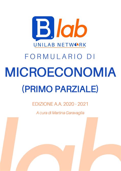 Formulario Microeconomia Primo Parziale Formulario Di Microeconomia