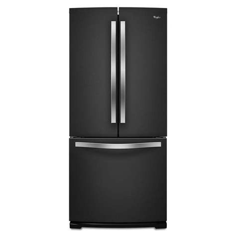 Whirlpool 19.7-cu ft French Door Refrigerator with Ice Maker (Black Ice ...