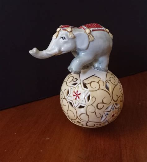 Vintage Villeroy And Boch Circus Elephant On Cut Out Ball Etsy