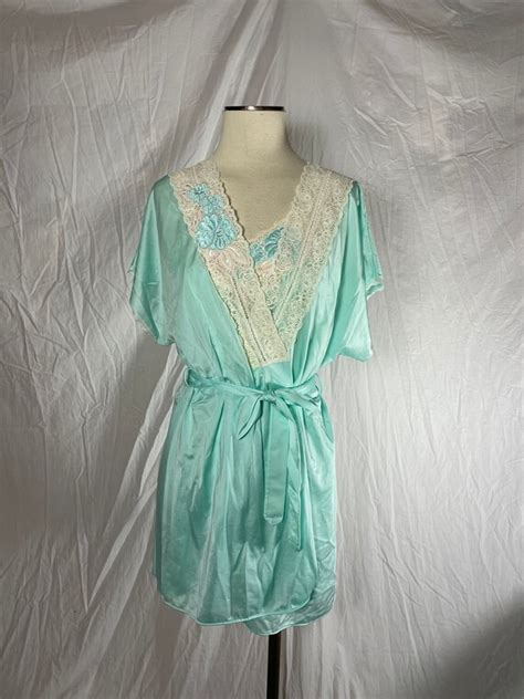 Vintage Lingerie Shadowline Minty Blue Green Nylon Sl Gem