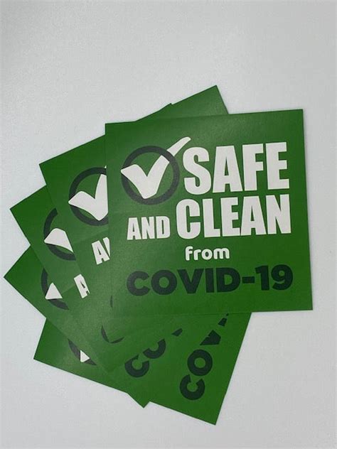 Safe and Clean from Covid-19 Stickers