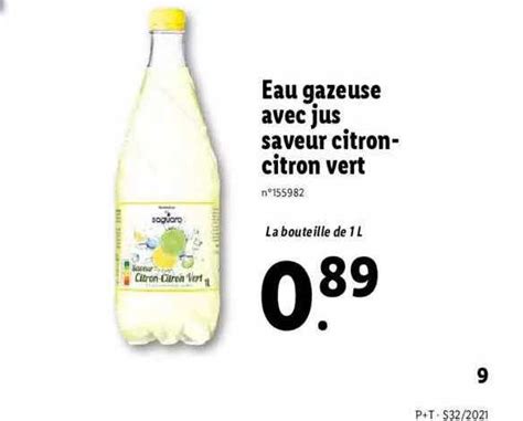 Offre Eau Gazeuse Avec Jus Saveur Citron Citron Vert Chez Lidl