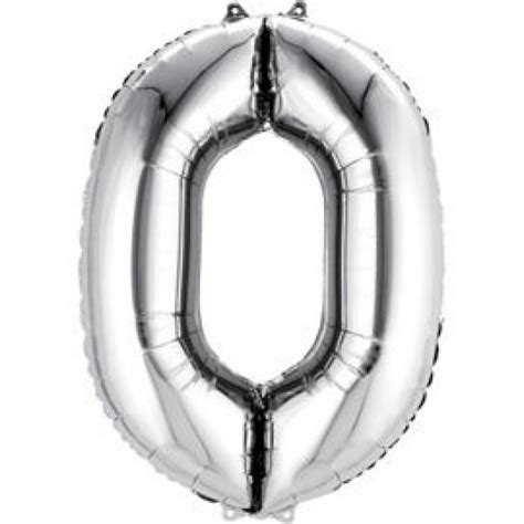 40 Inch Silver Giant Number Foil Balloons 0 9 From Category Numbers